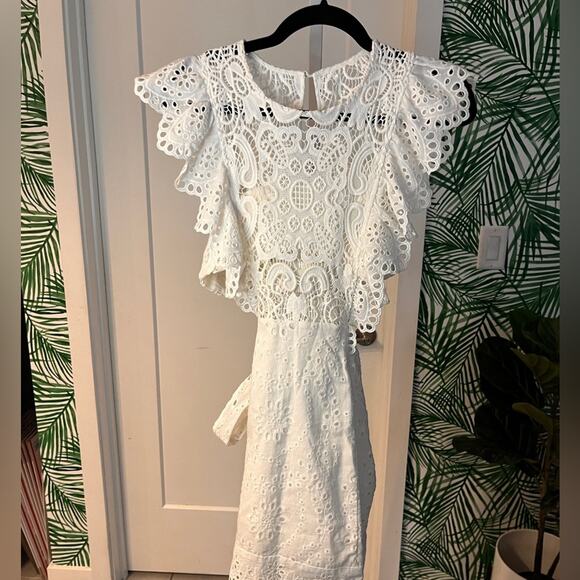 Nightcap White Eyelet Apron Mini Dress XS Coquette - Picture 5 of 13